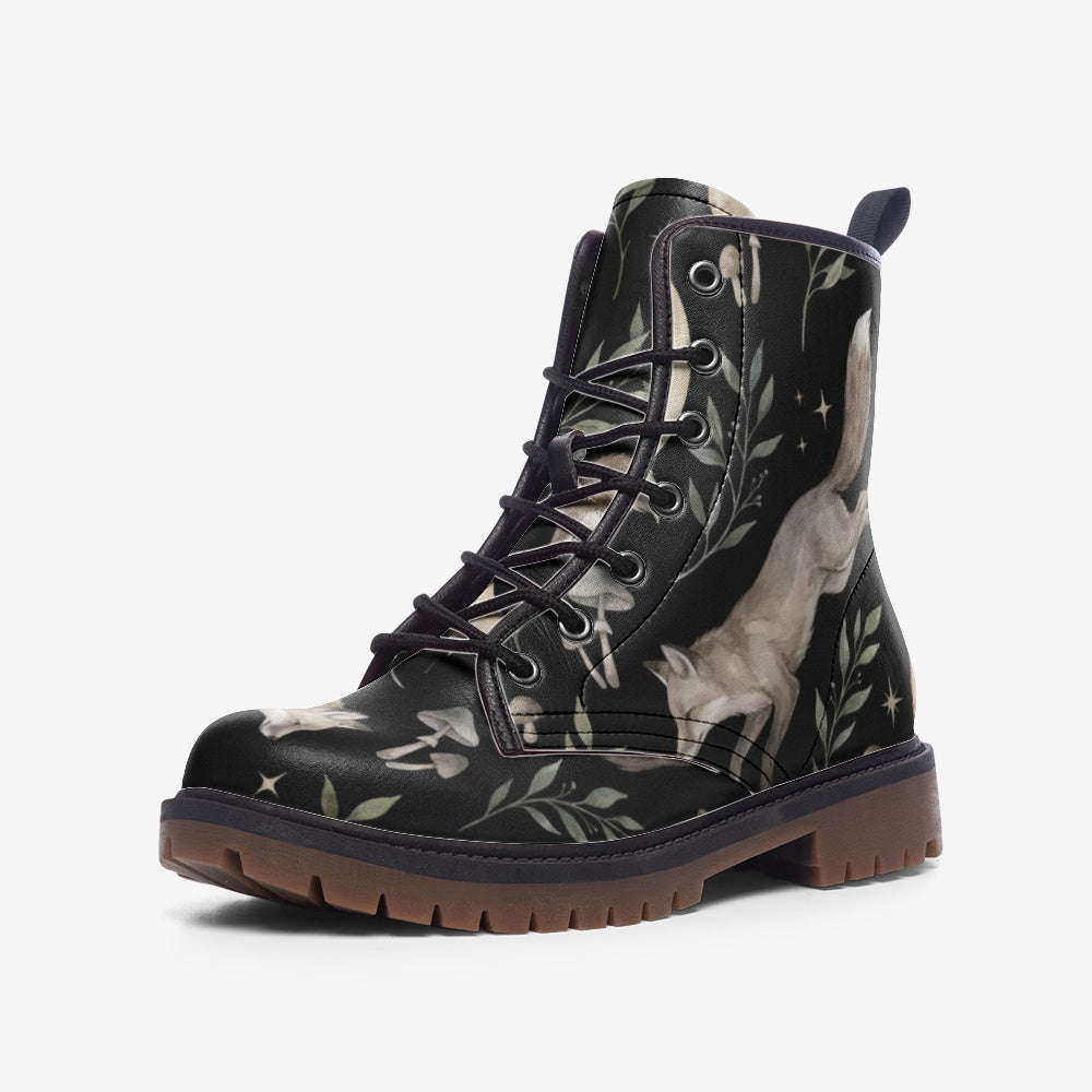 Unisex Combat Boots Lace-Up Ankle Boots Vegan Leather Durable Vegan Combat Boots - ImmaculateVegan.com – Immaculate Vegan main image 4
