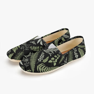 Herbologycore Aesthetic Print On Black Canvas Shoes