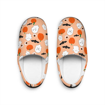 Spooky Vibes Orange Unisex Indoor Slippers