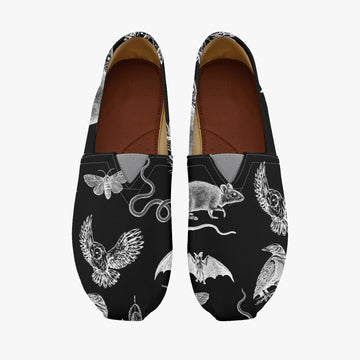 Dark Cottagecore Familars Black Canvas Shoes