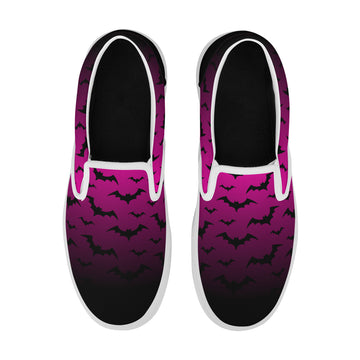 Batty Black and Pink Gradient Unisex Skate Slip On Shoes