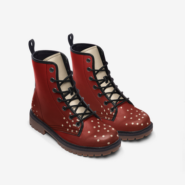Fungi Lovers Inspired Vegan Leather Combat Boots