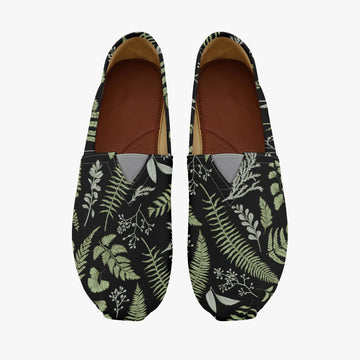 Herbologycore Aesthetic Print On Black Canvas Shoes