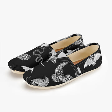 Dark Cottagecore Familars Black Canvas Shoes