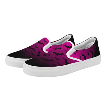 Batty Black and Pink Gradient Unisex Skate Slip On Shoes