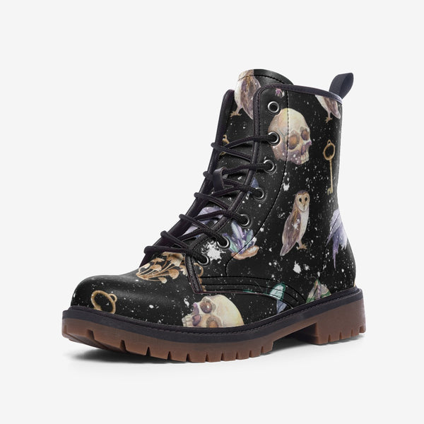 Vegan Leather deals Art Deco Combat Boots