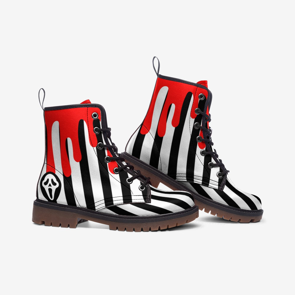 CUSTOM ORDER | Ghostface Killer Aesthetic Vegan Leather Combat Boots