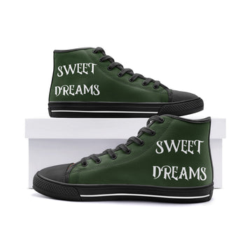 Sweet Dreams Freddy Kruegger Quote Vegan High Top Canvas Shoes