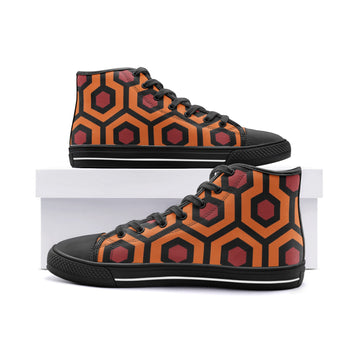 Overlook Hotel Carpet Vegan High Top Canvas Shoes