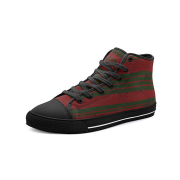 Freddy Krueger Sweat Inspired Vegan High Top Canvas Shoes